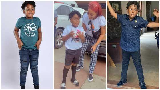 Shatta Wale's son flaunts his '6 packs' as he hits beach with Michy, exposes her 'bushy' armpit in photo