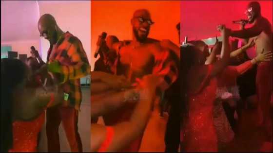 Kwabena Kwabena unbuttoned and smooched by Ghana girls on stage; video drops