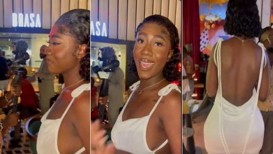 Hajia Bintu Attends Black Sherif's Cocktail Party In Style; Her Dress And Makeup Stir Reactions