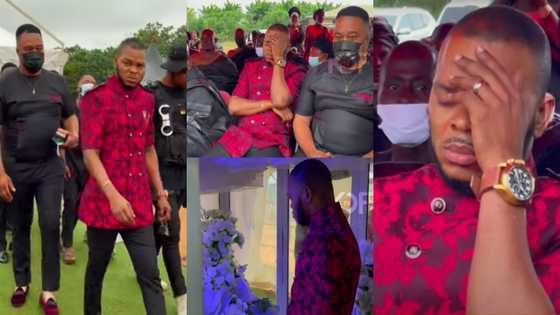 And angel wept: Emotional video emerges as Angel Obinim breaks down at his father's funeral