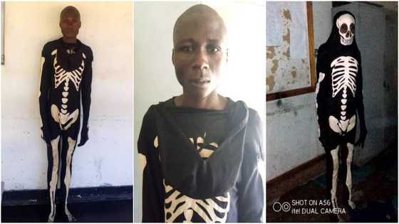 Burglar arrested after pretending to be a ghost to rob houses, many react to his scary costume