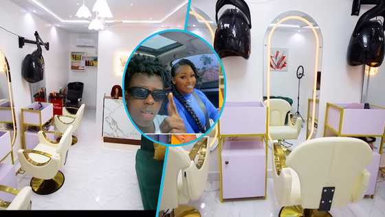 Strongman Burner inspires many men as he opens plush beauty salon for his baby mama in Kumasi