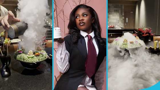 Dulcie orders a food platter worth GH¢10k, comes with smoke in video, peeps react