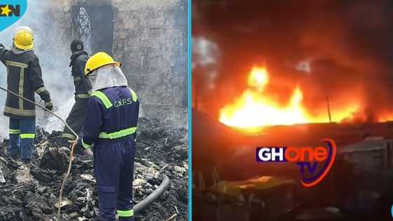 Fire outbreak at Accra’s Kwame Nkrumah Circle amid heavy Monday morning downpour