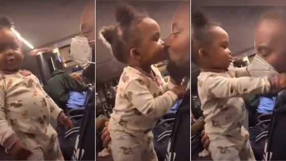 Aww: Adorable video shows baby removing dad’s mask to give him a kiss