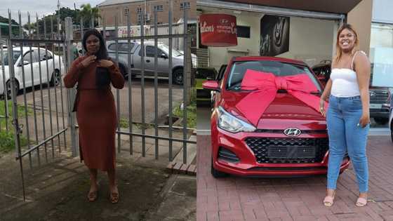 Life Goals: Young lady proudly buys herself a brand new beautiful whip
