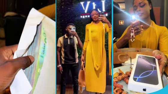 Headucator takes fan on a GH¢9.76k date, gifts him iPhone and GH¢10k cash, video causes a stir