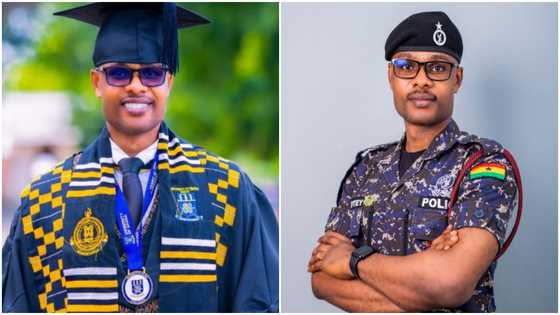 Legon: Meet the police officer who moved from selling kenkey and helping his mom to valedictorian