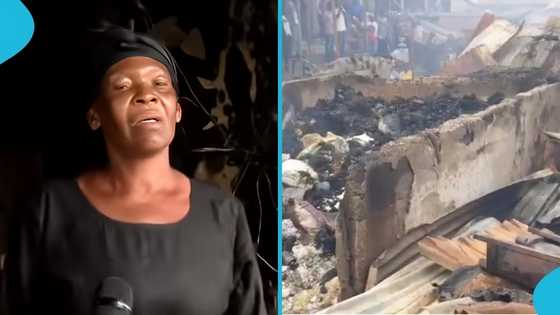 Market woman cries, allegedly faints following fire outbreak at Suame post office market