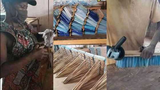 Sustainable product: Photos of woman turning waste plastic bottles into broomsticks emerge