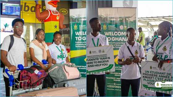 KNUST gives international students warm reception at Kotoka Airport, photos goes viral