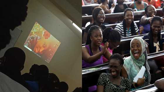 Yawa come: GH lecturer projects laptop screen with photo of the course rep used as display picture