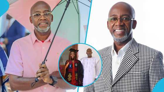 Rex Omar and his wife Abiba beam with pride as their daughter Mimi graduates from the university