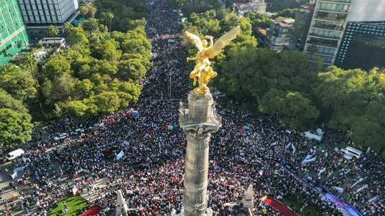 Mexican president masses supporters to show political 'muscle'