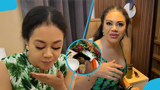 "Please come home": Ghanaians beg Nadia Buari as Nigerians coax actress to take gari soaking and fish, video