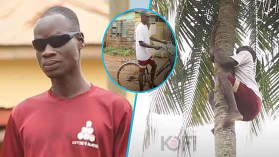 Meet Kofi Asamoah the vision-impaired GH man who can ride motorcycles and climb coconut trees