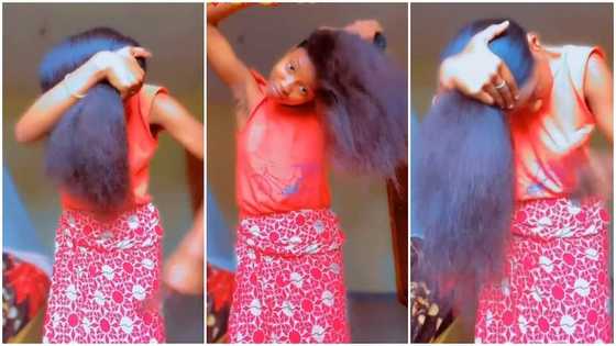 "Beautiful": Lady with extremely long, natural hair like artificial attachments goes viral, video causes stir