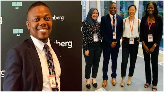 Ghanaian Columbia University alumnus lands intern job at Bloomberg in US; photo sparks reactions