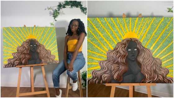 Stunning lady creates 'scary' painting that got people screaming