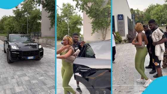 Wendy Shay cruises in luxury Porche in Italy, video trends