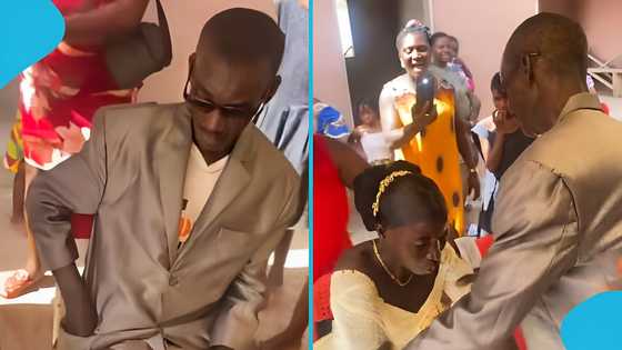Ghanaian man uses T-shirt for his wedding, Ghanaians react: "True love"