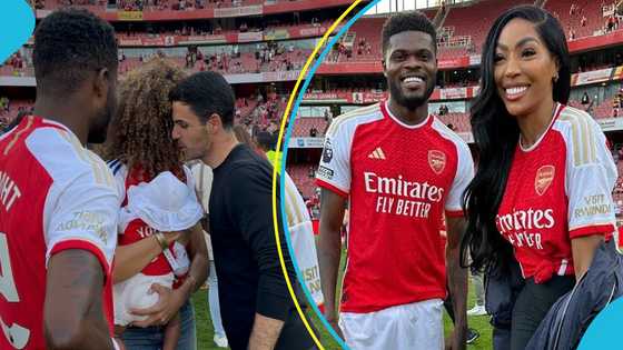 Arsenal Midfielder Thomas Partey Flaunts His Child In New Photo, Fans Ask Him To Do DNA Test