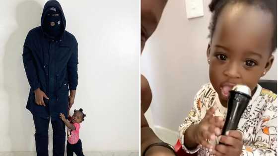 Fella Makafui and Medikal's daughter grabs microphone and tries to rap in new video; Shatta Wale, others react