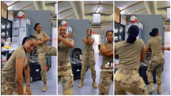 Cute video of 3 pretty soldiers whining waist and shaking behind in viral TikTok dance video melts hearts