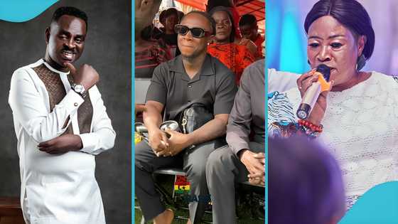 Maame Tiwaa’s son, George, spotted at Yaw Sarpong’s one-week observance, “He’s fine”