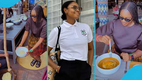 Yvonne Nelson sparks reactions as she eats fufu for the first time in her life at age 40, video