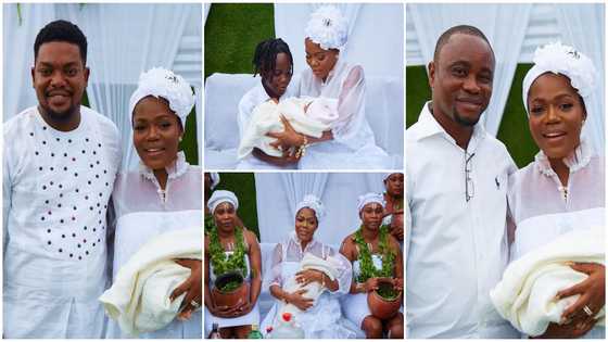 Mzbel drops more photos and video of daughter's naming ceremony, fans ask where her father is