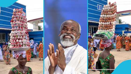 Adom Kyei Duah's church member sells eggs with his sticker on them