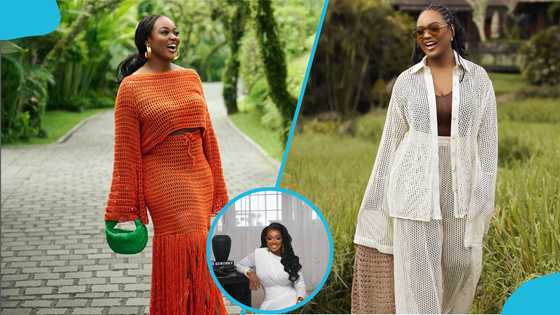 Jackie Appiah’s angelic look in a white ruched dress wows fans online