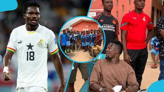 Ghana defender shows love to boyhood club in Teshie with 'fat' cash and generous donation: Video