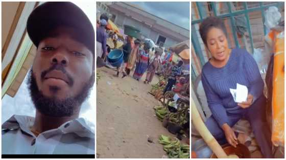 Young man surprises pretty aunty at her workplace GH₵2.5k cash gift: Ghanaians commend him