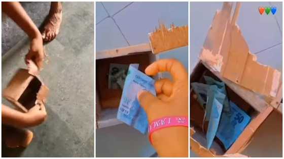 Lady saves Ghc5 for a year only to find just Ghc1.6 after breaking her piggy bank