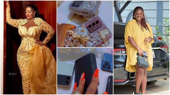 Ghanaian Actress Tracey Boakye Shows Off Her Six Phones In A Video; Ghanaians React