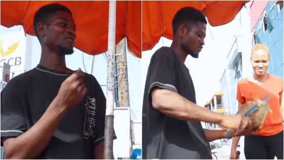 Young coconut seller who makes GH¢100 a profit daily reveals what motivates him: "I don't want to see my mates and hide one day"