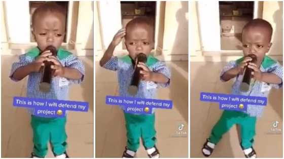 Kid faces class, passionately lists parts of body during presentation with funny language