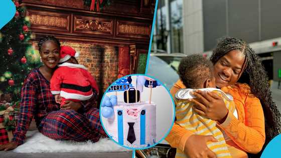 Ghanaian TikToker Asantewaa's son Mystery rocks designer outfit for his first birthday shoot