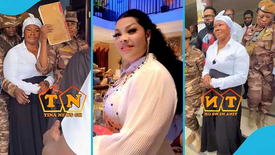 Agradaa in sombre mood as she makes first public appearance after victory in court, video