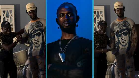 Black Sherif gets Amakye Dede excited with a surprise visit to his home, fans react