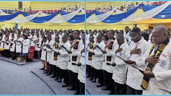 Newly-inducted Physician Assistants dance to choral high life music to celebrate