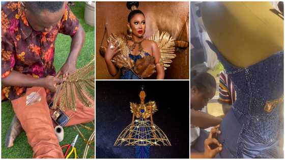 Nana Ama McBrown shares BTS video of the making of her 8th EMY Africa dress and the photoshoot