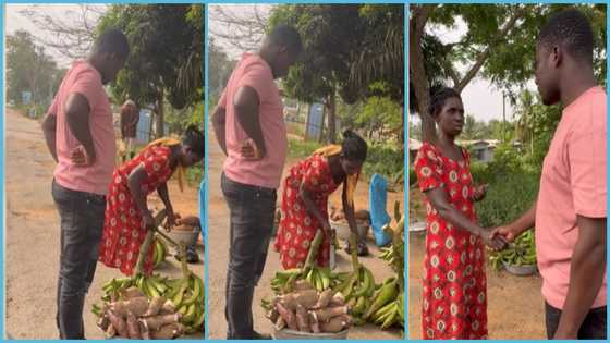 ZionFelix buys cassava tubers and plantain on sale in Central region town for GH¢150