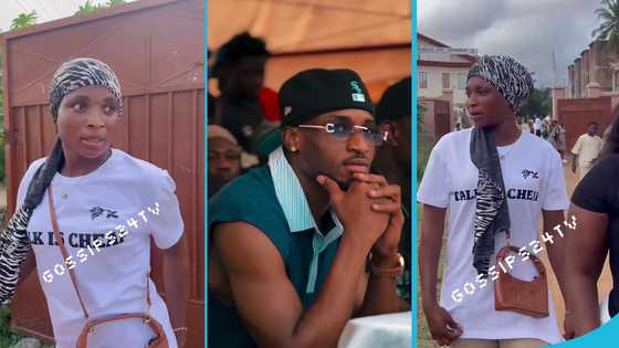 Kudus' sister Khadijah rans away from bloggers at his donation event in Nima, video trends