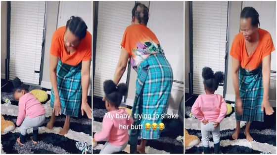 She's a future dance queen: Little girl picks dancing contest with grandma, copies the old woman's waist moves