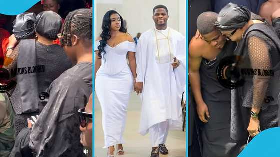 Sammy Gyamfi's wife weeps as Lordina Mahama comforts her and her husband at one-week celebration event, video