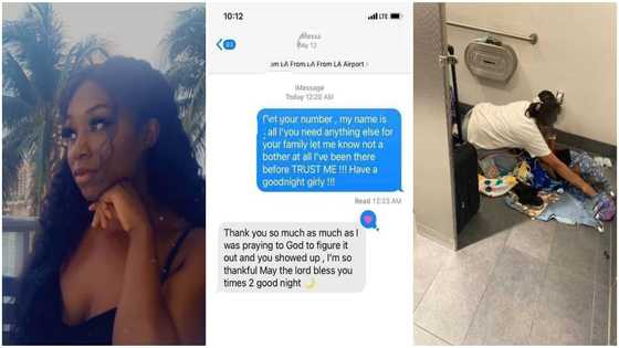 Kind lady buys hotel room for woman who sleeps on airport bathroom floor with her kids, photos go viral