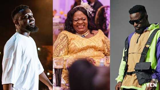 Video of Sarkodie's mother rapping her son's song at a concert pops up